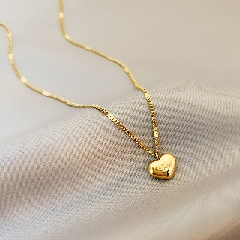 5pcs/pack Love Titanium Steel Necklace Clavicle Chain